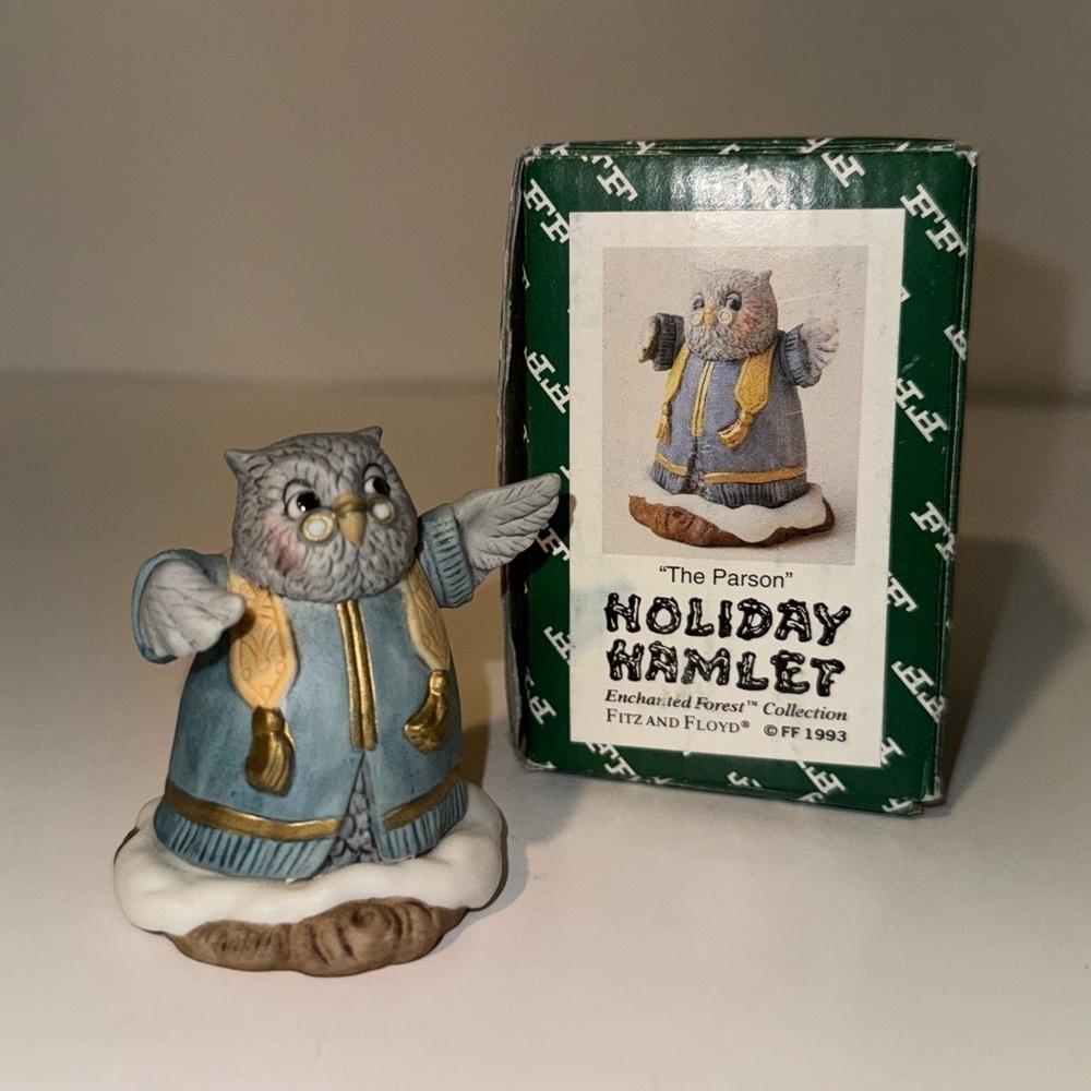 Fitz and Floyd “The Parson” holiday Hamlet enchanted Forest collection 1993